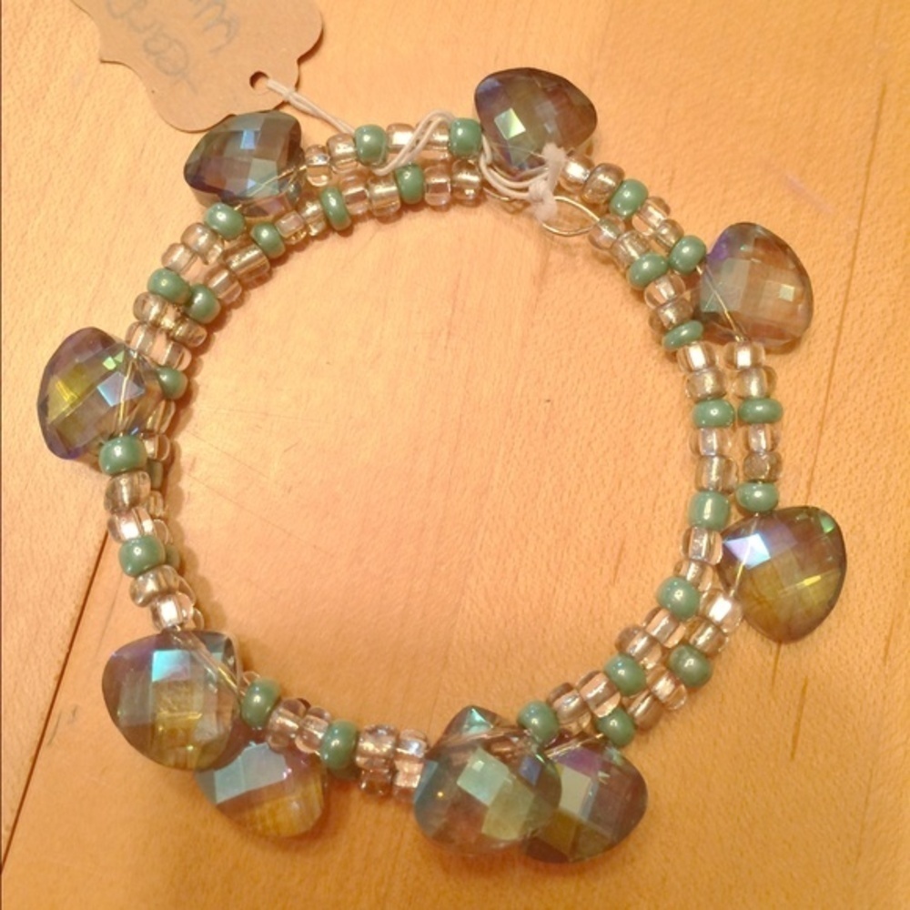 Teardrop beaded wrap bracelet handmade